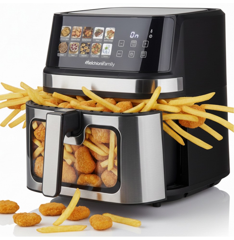 Melchioni Friggitrice Aria Gaia Plus 8L Doppia Resistenza 2200W 10 Programmi