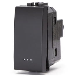 Aigostar Interruttore Unipolare Nero Tipo Italiano Compatibile BTicino Living