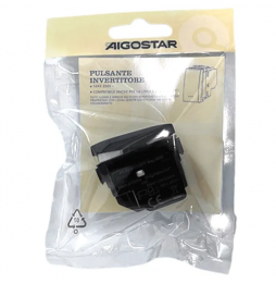 Aigostar Pulsante Invertitore Nero Tipo Italiano 16AX Compatibile BTicino Living
