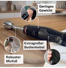 Bosch Frullatore Immersione ErgoMaster 1000W Sottovuoto Inox Nero MSM4B6V2