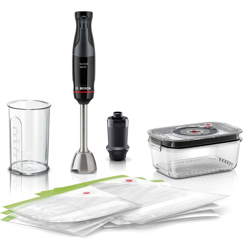 Bosch Frullatore Immersione ErgoMaster 1000W Sottovuoto Inox Nero MSM4B6V2