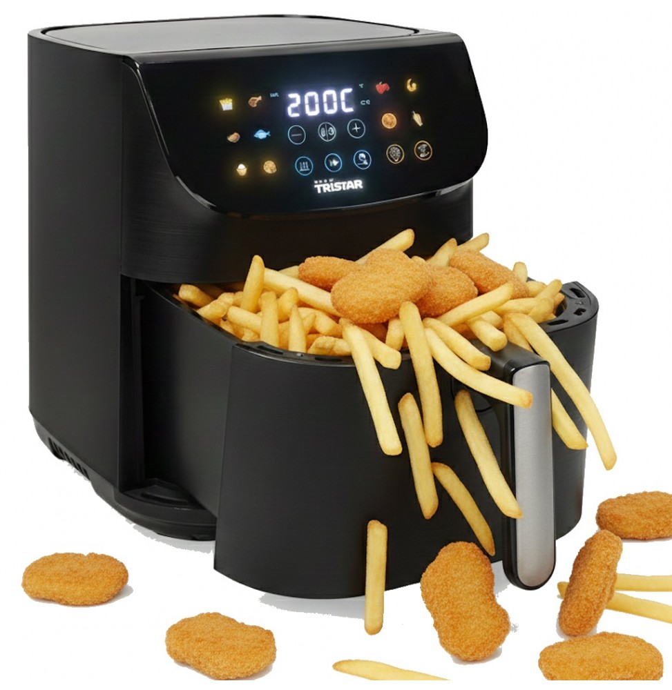 Tristar FR-9073 Friggitrice ad Aria Digitale 9 L 1800W 12 Programmi Nera