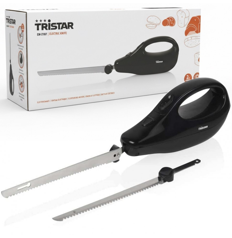 Tristar Coltello Elettrico Doppia Lama Acciaio Inox Rimovibile Tagliatutto