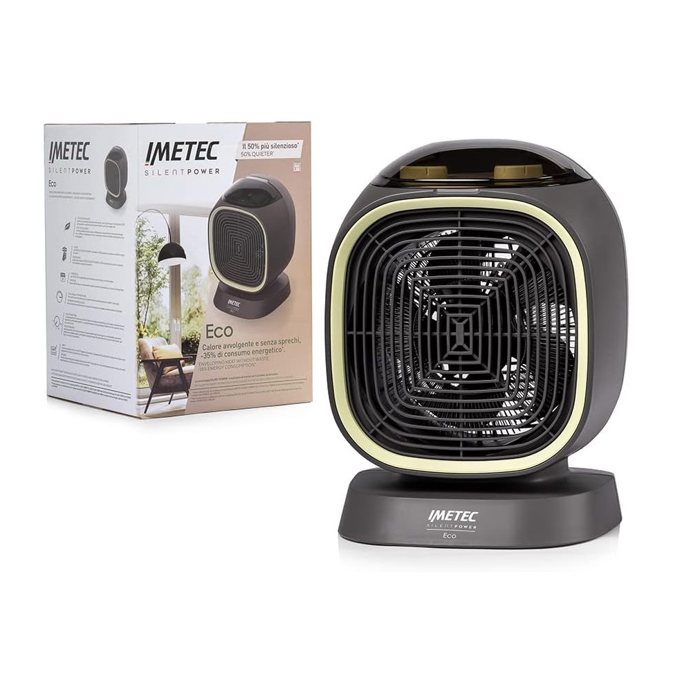 Imetec Silent Power Eco 4030 Stufa Elettrica Digitale 2100W Termoventilatore Nero