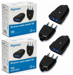 Aigostar Set Presa e Spina 16A 3680W Nero...