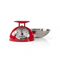 Melissa Bilancia da Cucina Retrò Analogica Metallo 5kg Ciotola Inox Rossa