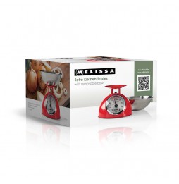 Melissa Bilancia da Cucina Retrò Analogica Metallo 5kg Ciotola Inox Rossa