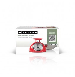Melissa Bilancia da Cucina Retrò Analogica Metallo 5kg Ciotola Inox Rossa