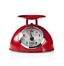 Melissa Bilancia da Cucina Retrò Analogica Metallo 5kg Ciotola Inox Rossa