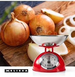 Melissa Bilancia da Cucina Retrò Analogica Metallo 5kg Ciotola Inox Rossa