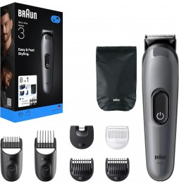 Braun AIO3540 Set Barba 8-in-1 Rifinitore Viso e Capelli Lama Ultra Affilata