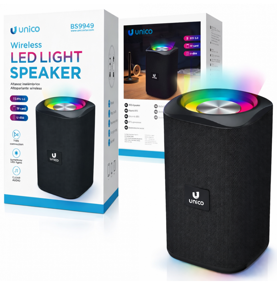 Unico BS9949 Radio FM Sistema Multimediale Bluetooth lettore SDcard Led RGB