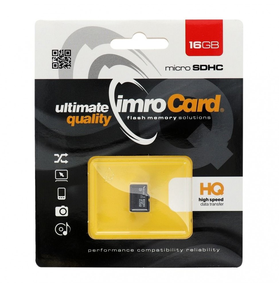 Imro Scheda di Memoria MicroSD 16GB 100MB/s Classe 10 UHS-I Adattatore Full HD