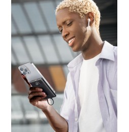 Veger C11 Powerbank 10000 mAh 22.5W PD QC3.0 Cavi USB-C Lightning Integrati Nero