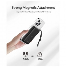 Veger MagOn Powerbank 10000 mAh MagSafe PD 20W Ricarica Induttiva Wireless Nero