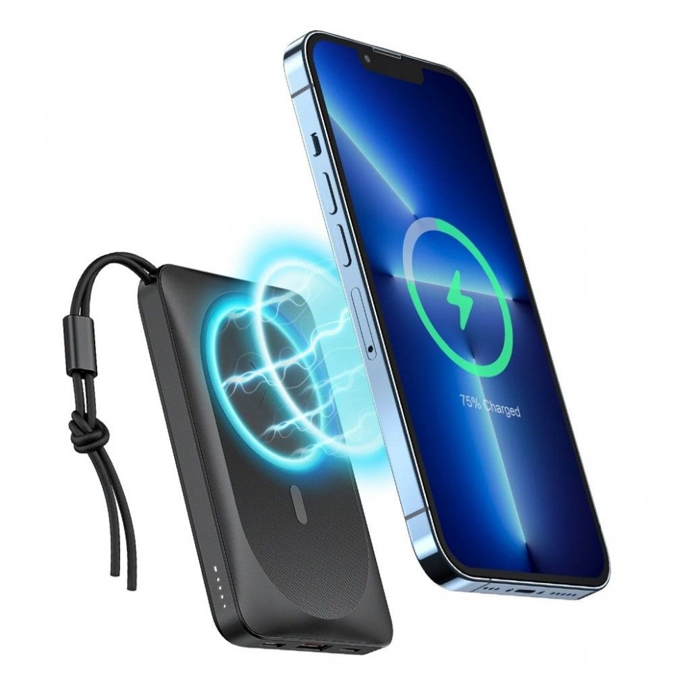 Veger MagOn Powerbank 10000 mAh MagSafe PD 20W Ricarica Induttiva Wireless Nero