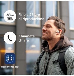 Philips TAT2139 Cuffie Auricolari TWS Bluetooth 5.3 Bassi Dinamici IPX4 Bianco