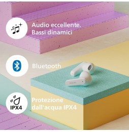 Philips TAT2139 Cuffie Auricolari TWS Bluetooth 5.3 Bassi Dinamici IPX4 Bianco