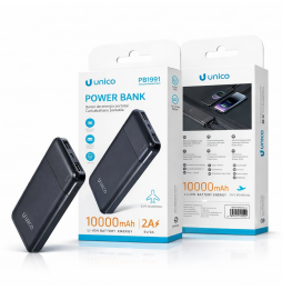 Unico Power Bank 10000mAh 10W 2 Porte USB-A...