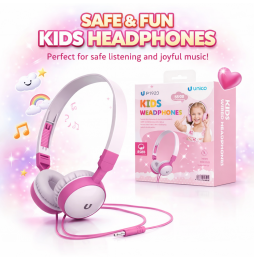 Unico HP1924 Cuffie Padiglione Bambino Microfono Jack 3.5mm Rosa Bianco 85dB