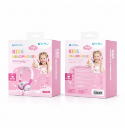 Unico HP1924 Cuffie Padiglione Bambino Microfono Jack 3.5mm Rosa Bianco 85dB