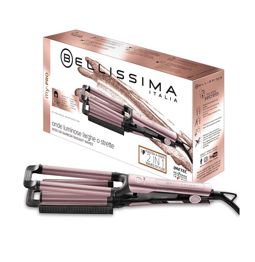 Piastra Capelli onde Imetec Ceramica Max 200 °C 11619 GT20 100 Beach Waves