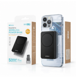Unico Power Bank Magnetico 5000mAh Wireless 15W PD 20W USB-C Grigio Antracite