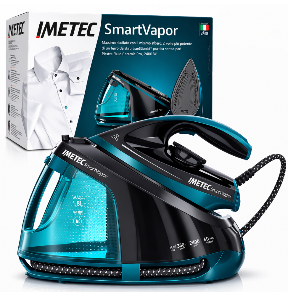 Imetec SmartVapor Ferro da Stiro con Caldaia 2400W 6 Bar Colpo Vapore 350g