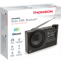 Thomson RT400DABBT Radio Sveglia DAB+ Bluetooth USB Batteria Ricaricabile Nero