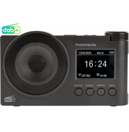 Thomson RT400DABBT Radio Sveglia DAB+ Bluetooth USB Batteria Ricaricabile Nero