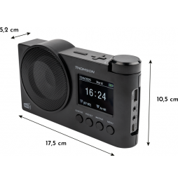 Thomson RT400DABBT Radio Sveglia DAB+ Bluetooth USB Batteria Ricaricabile Nero