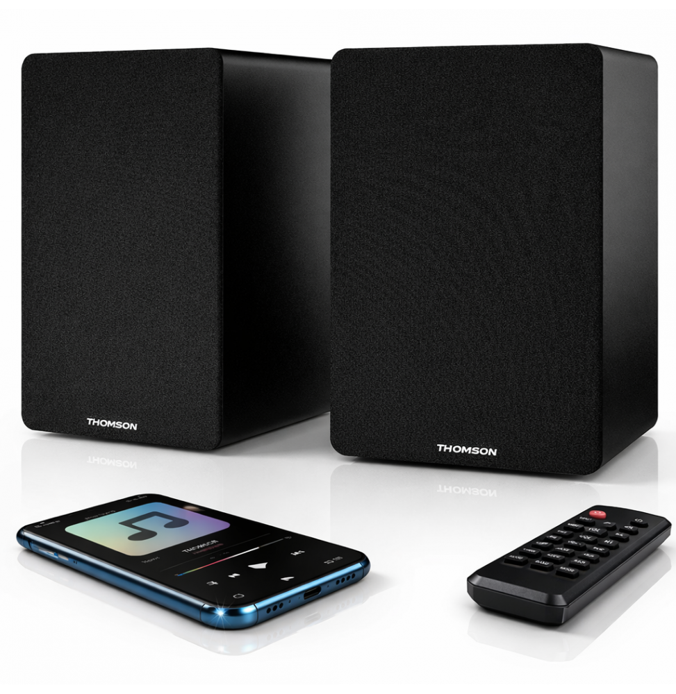 Thomson WS400DUO Sistema Multimediale Casse Scaffale Bluetooth 50W Nero