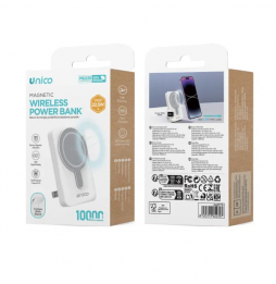 Unico Power Bank Wireless Magnetico 10000mAh Ricarica Rapida 22.5W Bianco