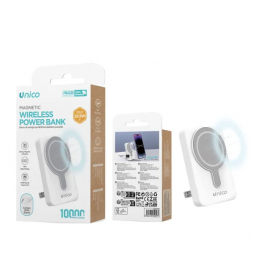 Unico Power Bank Wireless Magnetico 10000mAh Ricarica Rapida 22.5W Bianco