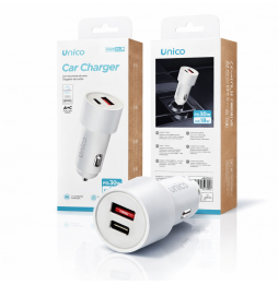 Unico Caricatore Da Auto Doppia Porta USB-C PD...