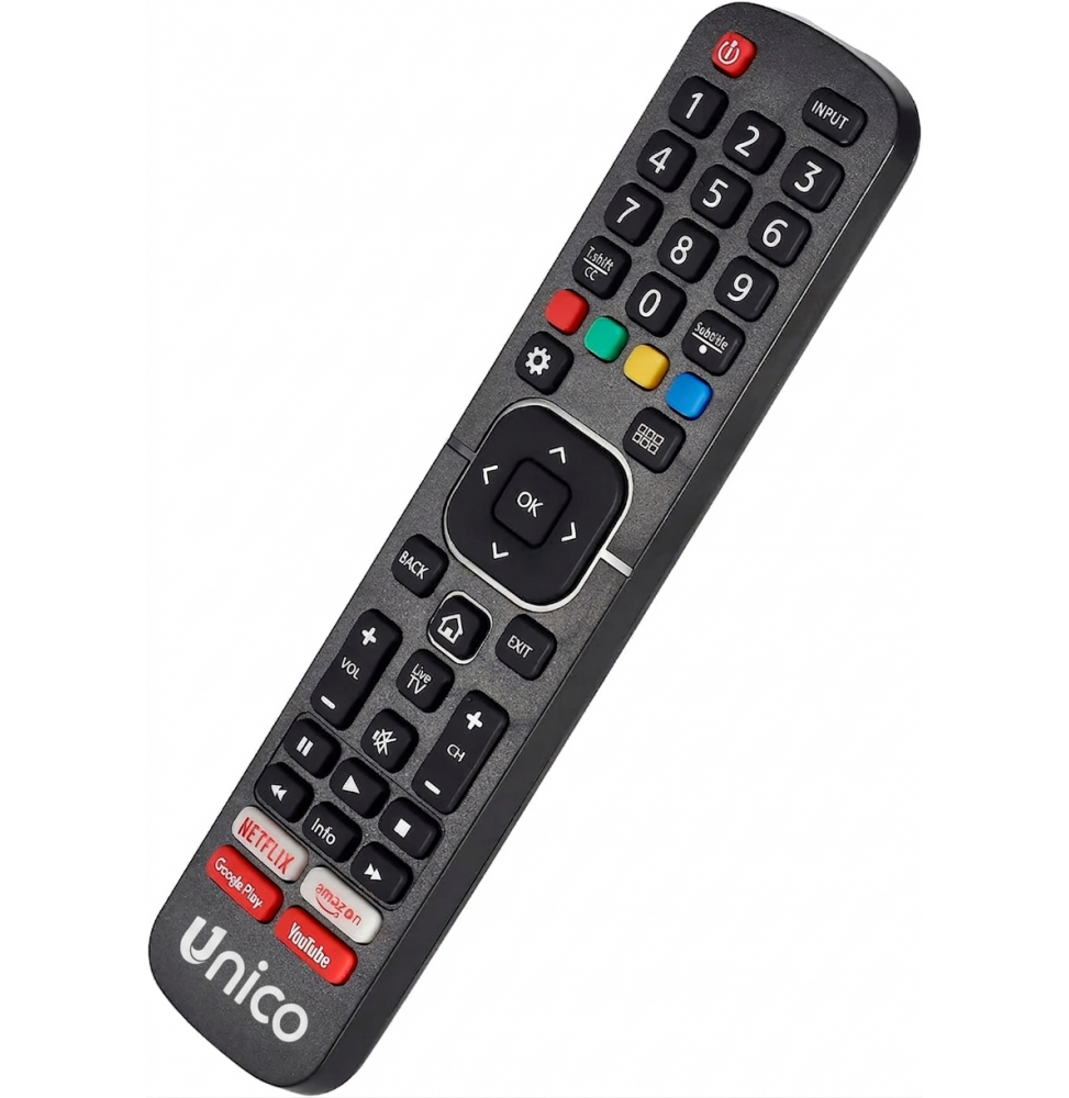 Unico Telecomando Universale Per TV Hisense LCD LED Nero Distanza 8m ABS