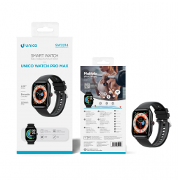 Unico Smartwatch Pro Max SW2214 Nero 2.01" LED Chiamate BT Cardio IP65 22mm