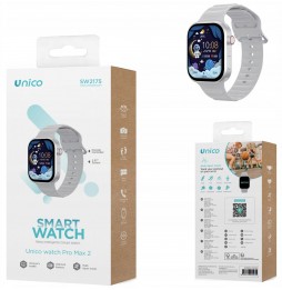 Unico Smartwatch Sport WS2175 Funzione AI Chiamate HD BT Silver 2" LED Cardio
