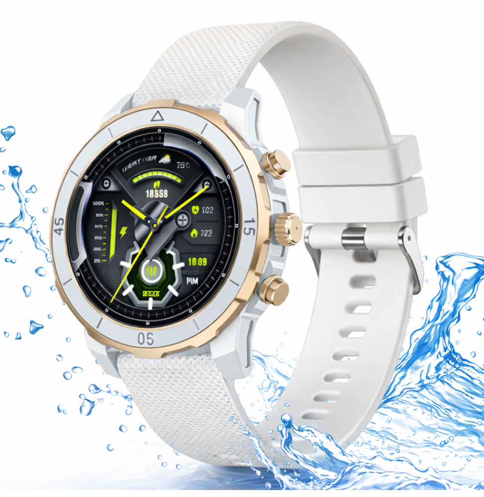 Unico Smartwatch SW2213 Bianco Gold Chiamata HD 1.27'' Cardio Sport 100+ Modalità
