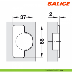 Salice Cerniera C2ABM99 Serie 200 Apertura 94° Angolare +45° Mezza Battuta Foro 35mm
