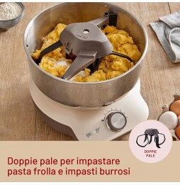 Imetec Cakelover Impastatrice Planetaria 5 litri 1500 Watt 6 Velocità in Acciaio Inox