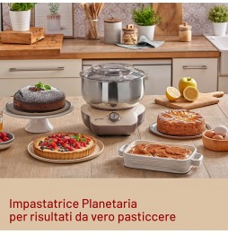 Imetec Cakelover Impastatrice Planetaria 5 litri 1500 Watt 6 Velocità in Acciaio Inox