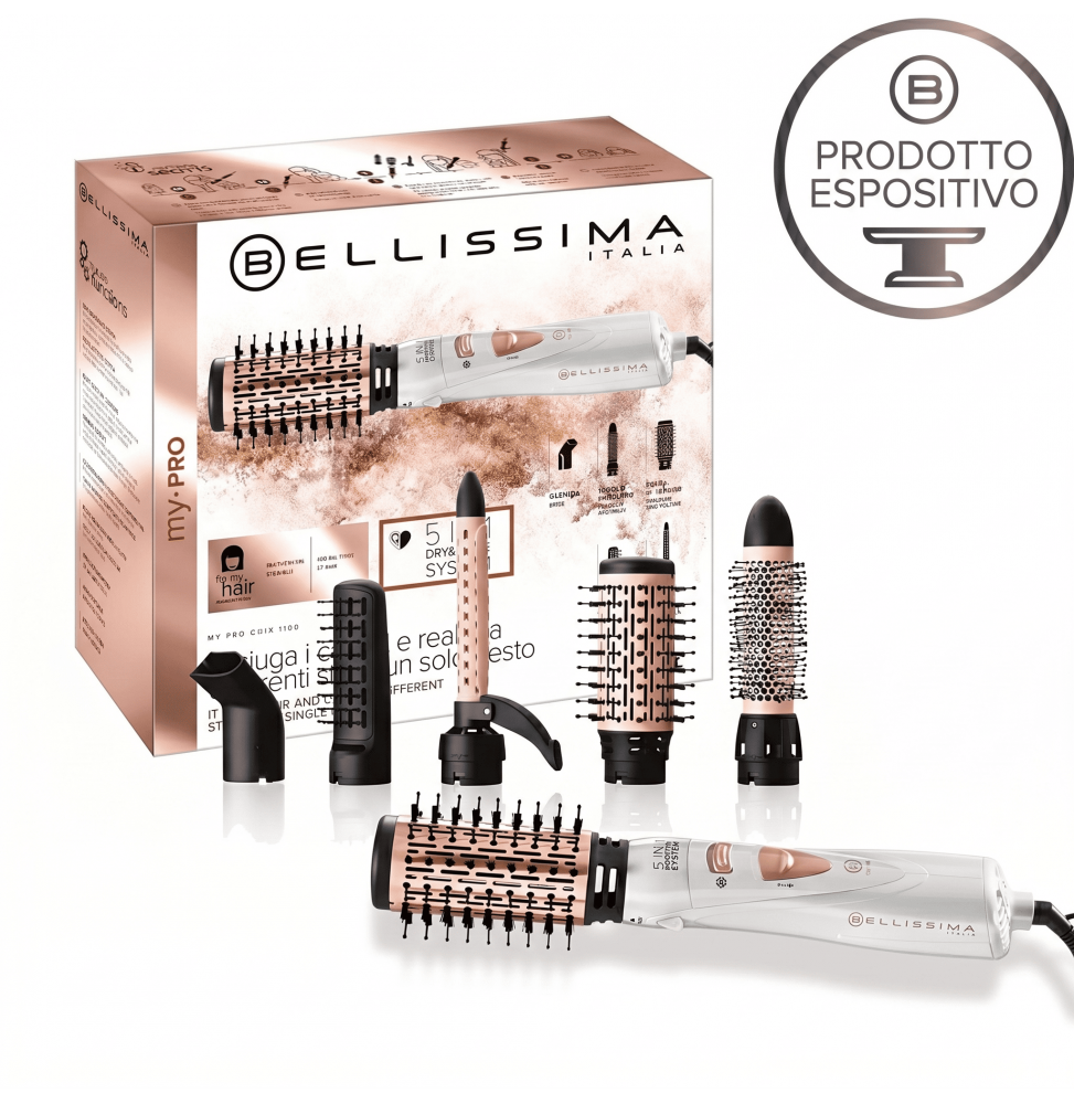 Imetec Bellissima GH18 Spazzola Asciugacapelli Styling 5 in 1 Ceramica 1100W