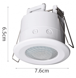 Aigostar Sensore di Movimento Infrarossi Incasso Soffitto 360° IP20 Bianco