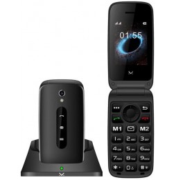 Majestic Sileno 42 Flip BK Telefono Anziani Conchiglia SOS Base Ricarica Nero