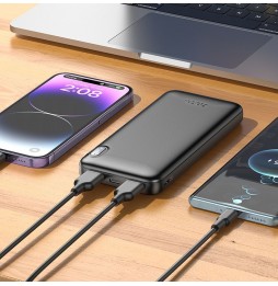 Hoco J128 Batteria Esterna Powerbank 10000mAh 2xUSB Micro-USB Type-C Nero