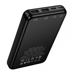 Hoco J165 Powerbank 10000 mAh 2A Slim Doppia Uscita USB Polimeri Di Litio Nero