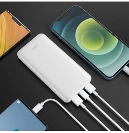 Veger A10 Powerbank 10000 mAh 2A Doppia Uscita USB Polimeri Di Litio Bianco