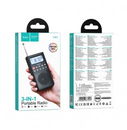 Hoco HI51 Radio Portatile Bluetooth 5.3 FM AM Lettore MP3 Scheda TF Nero