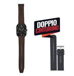SGS Square Link Smartwatch 2.01" Chiamate BT Doppio Cinturino Easy Clip Brown